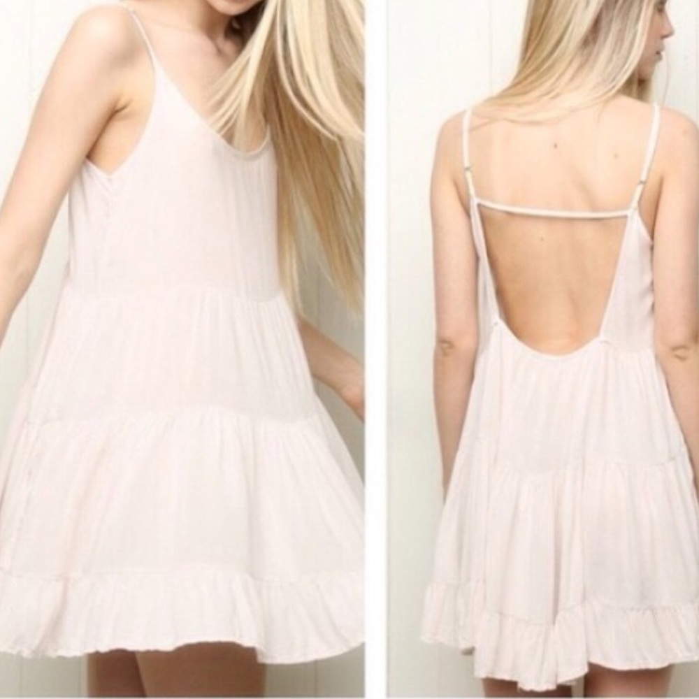 Brandy Melville Light Pink Open Back Flowy Dress